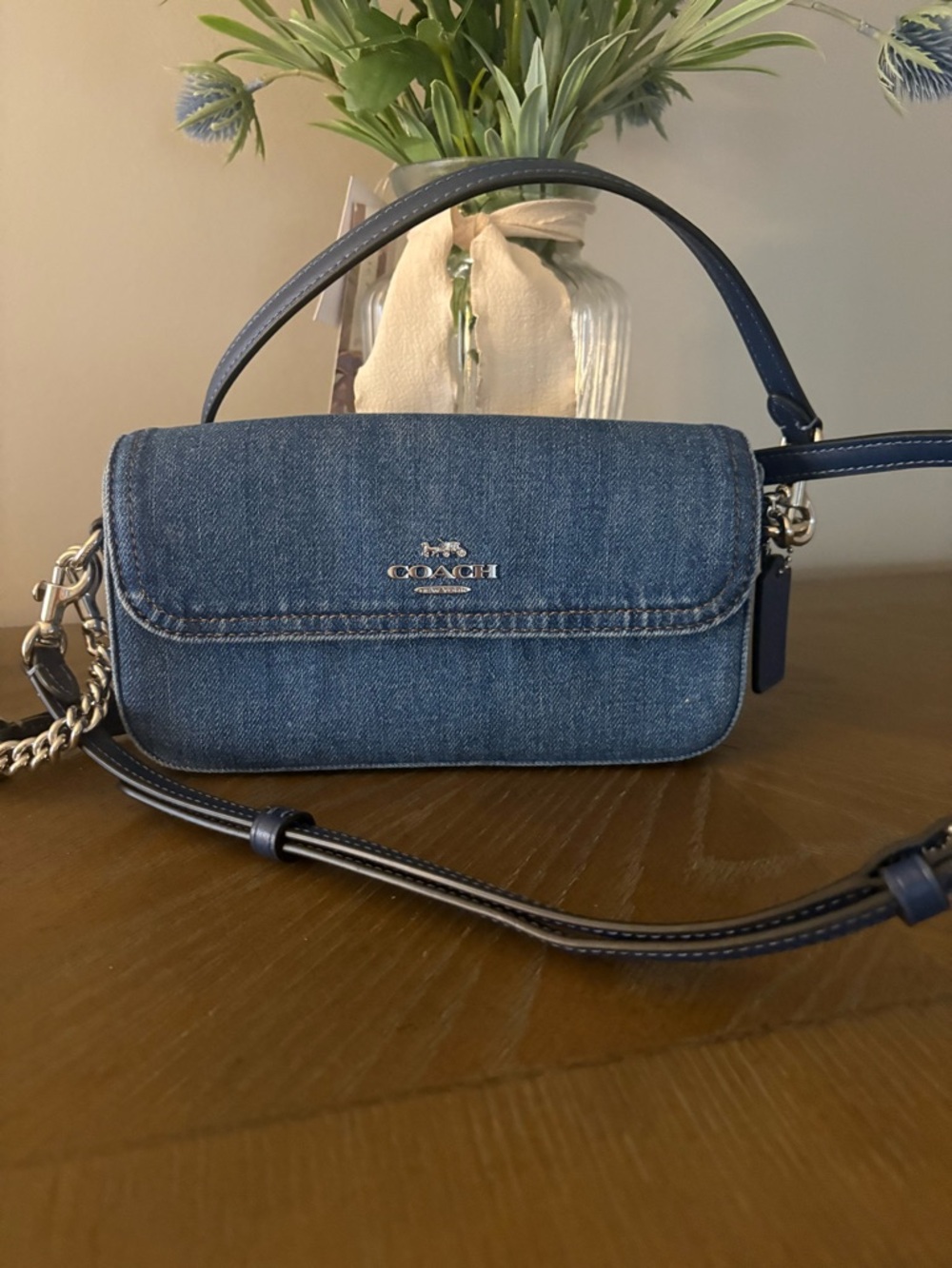 Coach Denim Crossbody Bag - Dark Blue